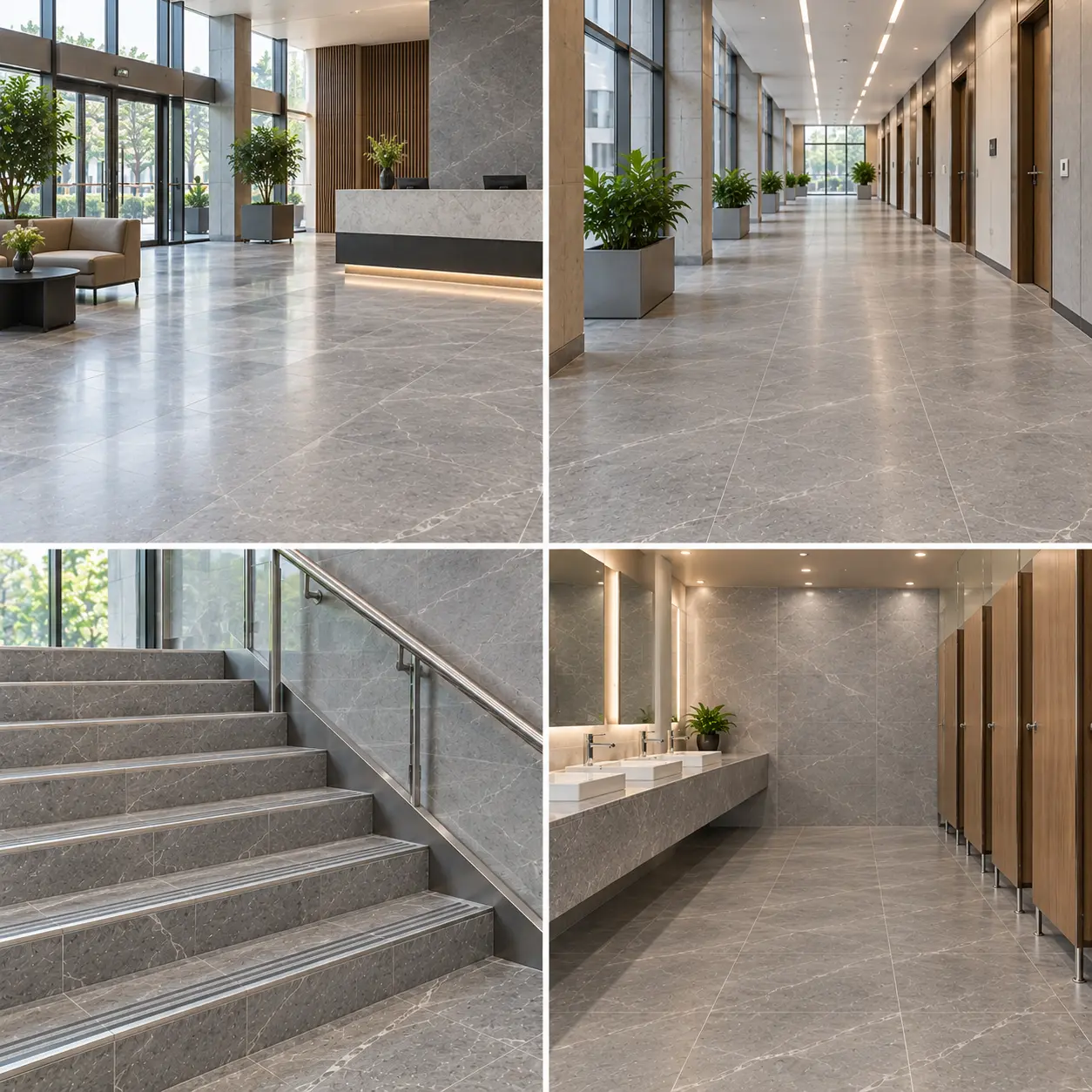 Should All Areas of a Public Building Use the Same Tile Finish?